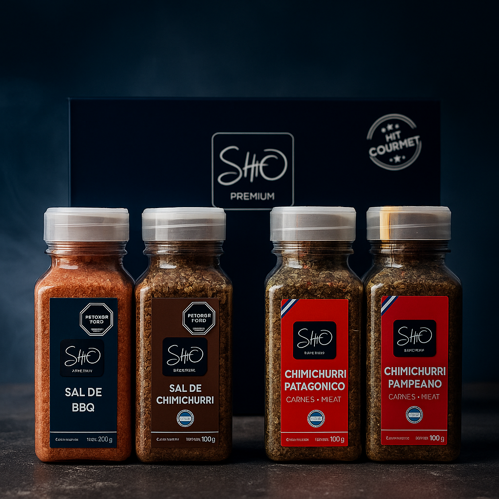 Box Asado Gourmet x 4 - Edición Limitada Sabores Argentinos - Condimentos para carnes y parrilla