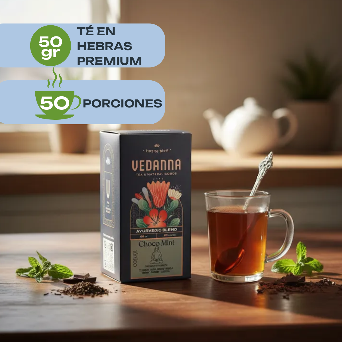 Caja Té Choco Mint - Ayurvedic Blend Tónico